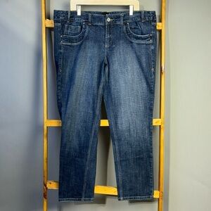 Z Cavaricci dark wash denim jeans straight leg. Size 22. EUC.